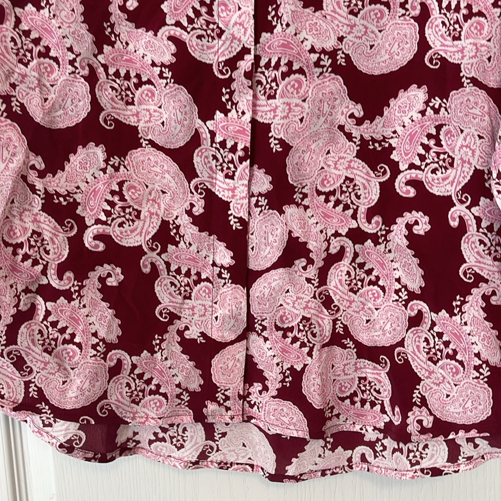 Equipment Femme 100% Silk Button Down Blouse Cherine with Pocket Syrah Multi 1X - Picture 4 of 14